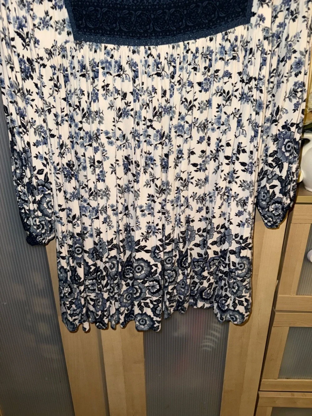 Spell Elle Dress Blue Floral V-Neck Boho Mini Dress size S - Picture 8 of 12
